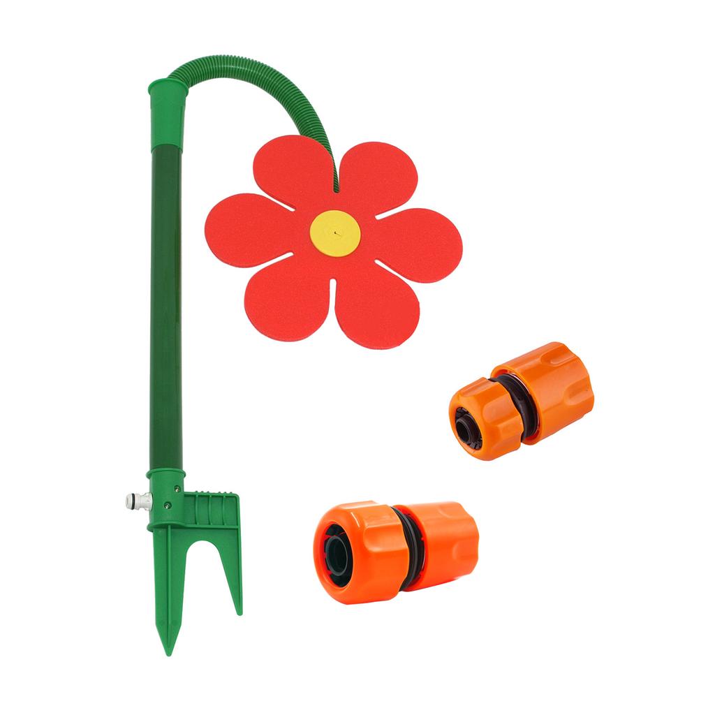 Outdoor Water Spray Sprinkler Toy for Kids and Toddlers Backyard Spinning Flower Toy Fun for Summer 3/4'' 1/2'' Adapters