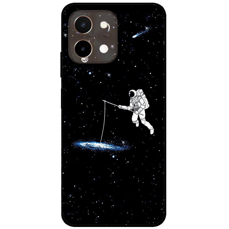For Vivo Y28 4G Case 6.68'' Black TPU Silicon Cartoon Protection Cover for VivoY28 Y 28 4G Shockproof Capa Wolf Animals Soft Bag