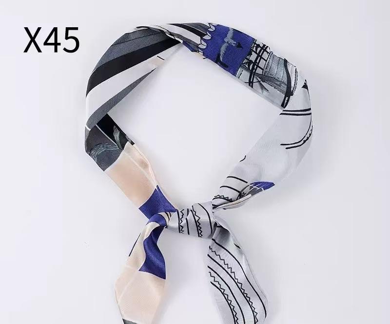 New fashionable long silk scarf double-layer versatile headband streamer, decorative binding bag with hand gift silk scarf wholesale