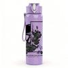 1PC Skull Soldier Monochrome Art 750ml Color Plastic Sports Water Bottle Leakproof Flip Straw Lid Suitable for Sports Office Home Use