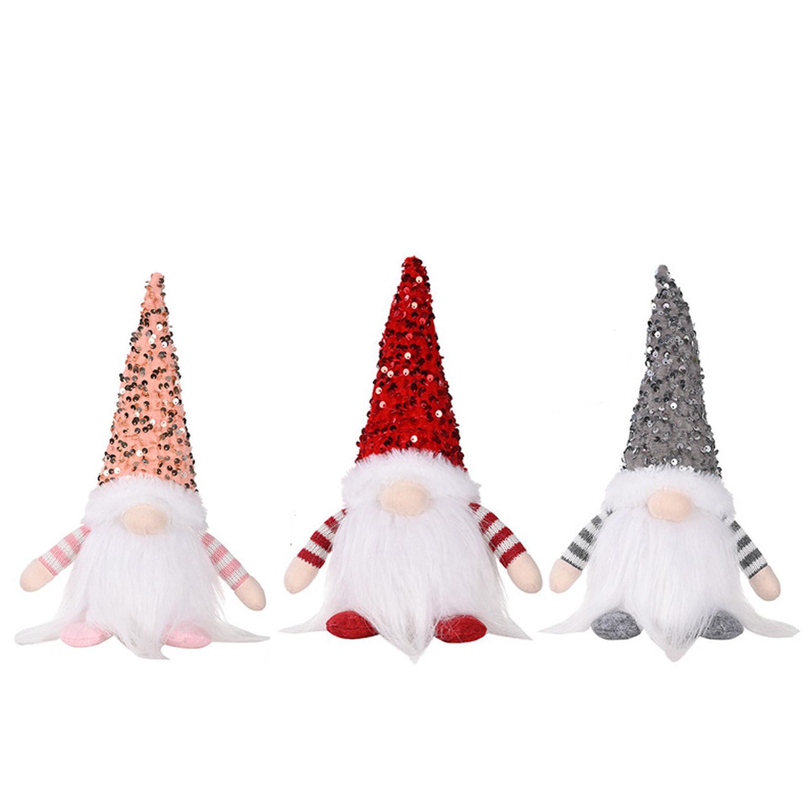 

Рождественские украшения Красная шляпа Рождественская безликая кукла Стоящая кукла-гном 3 шт. One Size