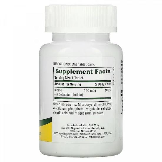 Nature's Plus Potassium Iodide, 150 Mcg, 100 Tablets