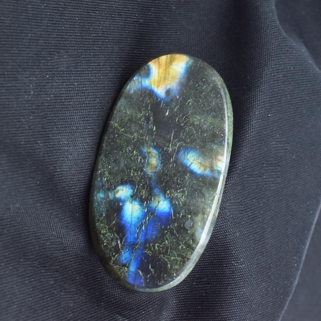 Natural Labradorite Loose Gemstone Crystal 106 Ct Oval Shape for Jewelry Making and Gem Collections