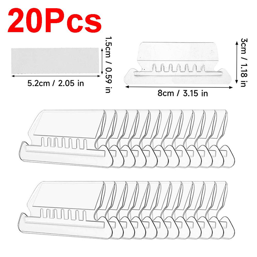 20-60Pcs Transparent Hanging Folder Tabs Insertable Plastic Tabs for Hanging Folder File Folder Tabs Inserts for Office Supplies