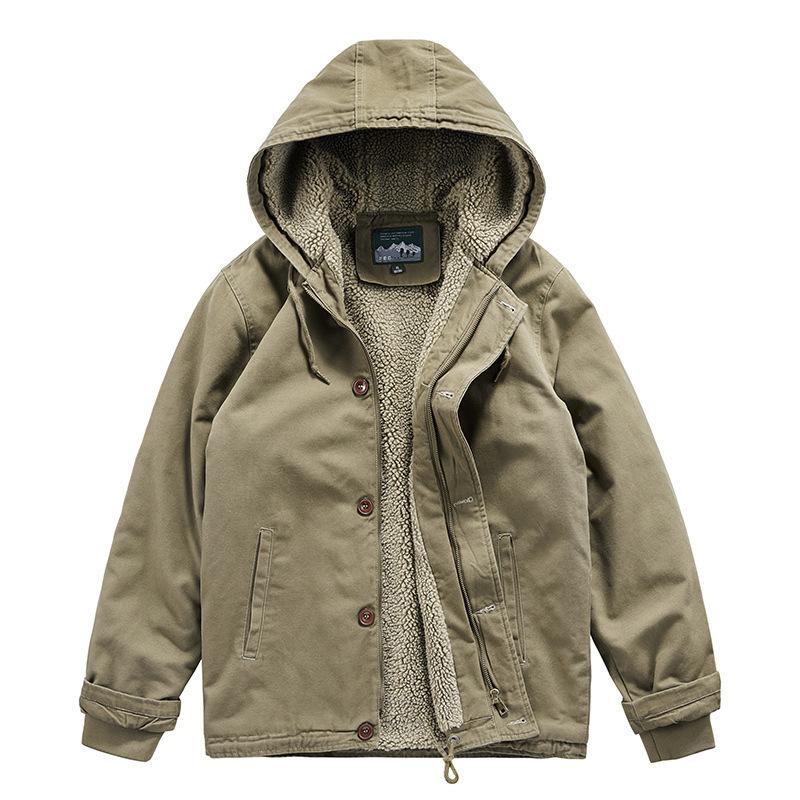 Winter Men s Jacket Padded Deck Clothing Hooded Fleece Thickened Padded Jacket Casual Padded Jacket M
