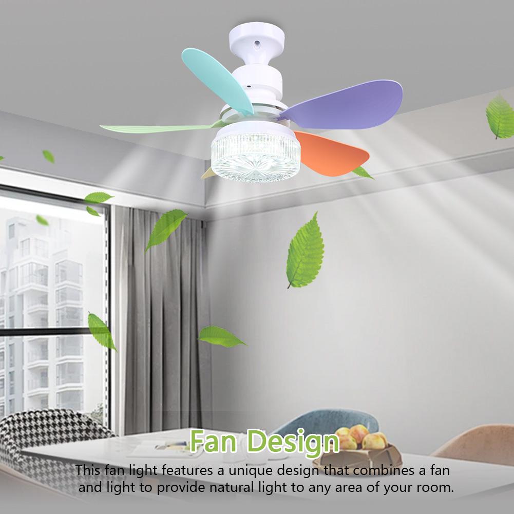 Ceiling Fan Light with Remote Light Bulb Fan Timing Wireless Fan 3 Gear Wind Speed 5 Blades for Living Room Bedroom
