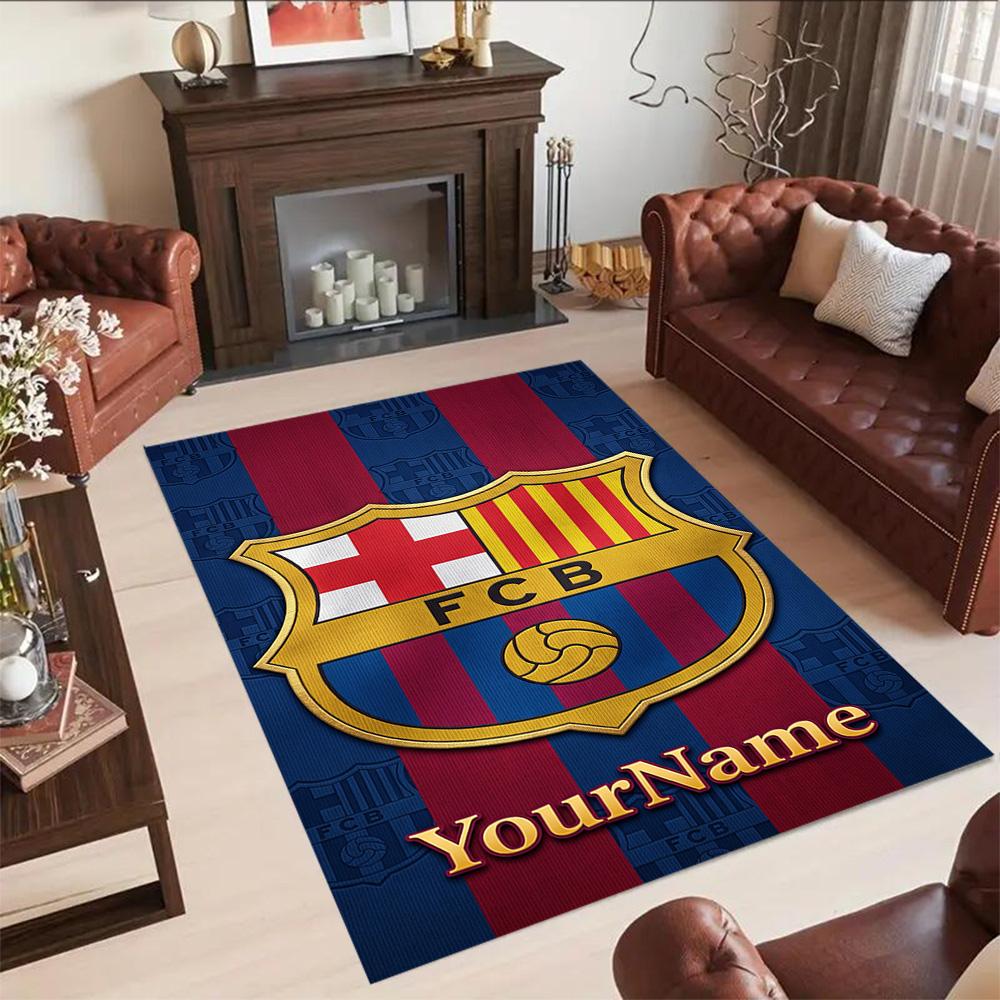 Fc Barcelona Personalized Name Floor Rug Office Rug Suitable for Bedrooms Kitchen Balcony Outdoor Antislip Carpet Anime Office Decor