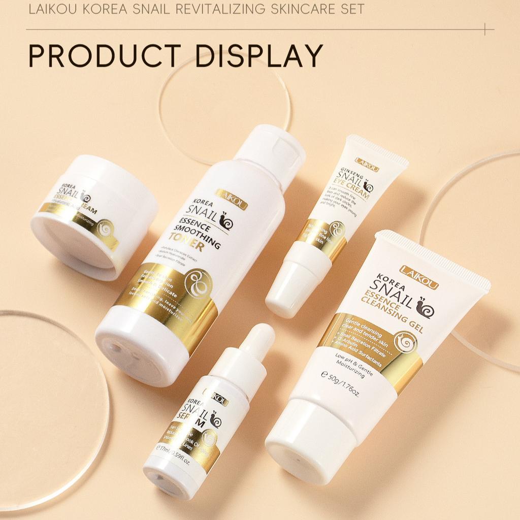 LAIKOU Snail Skincare 5-Piece Set for Facial Care and Brightening Complexion