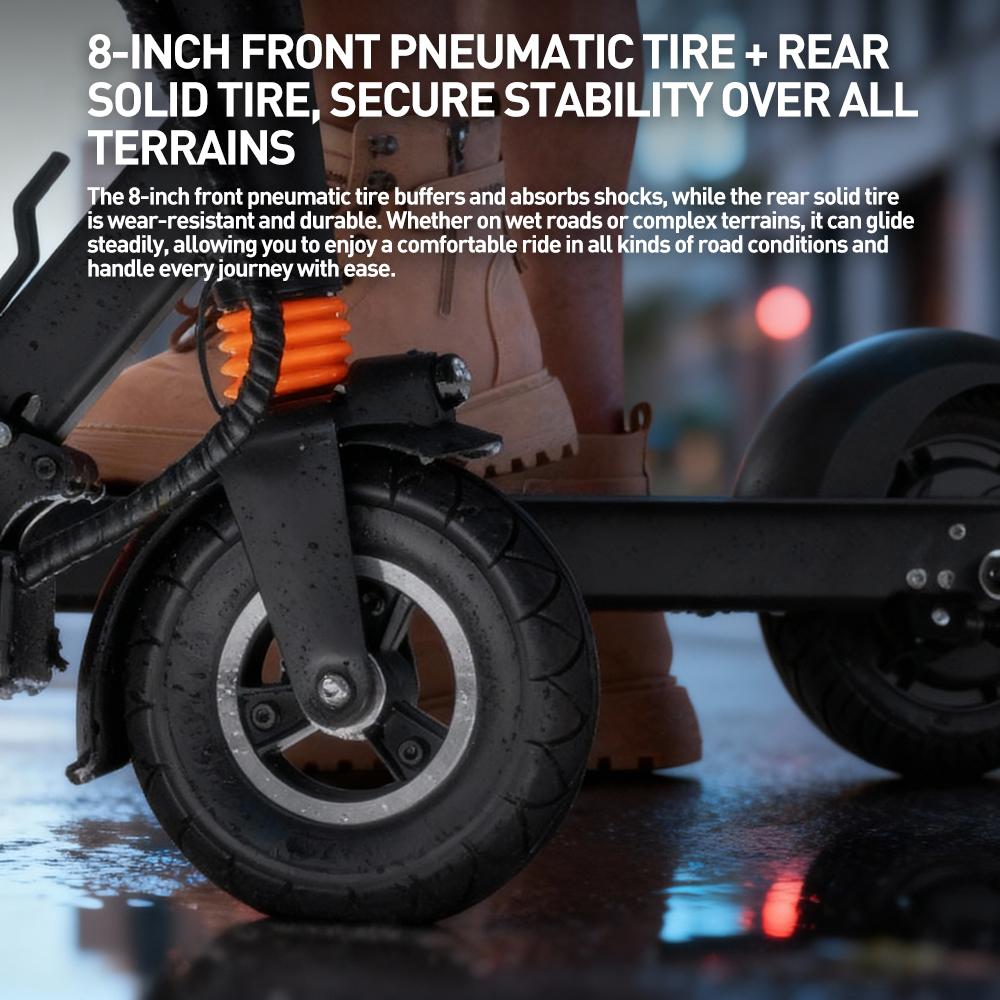Electric Scooter Foldable Joyor F5 8" 500W Motor Front Shock Absorber Top Speed 25Km/h Rear Drum Brake 48V 10.4AH Black