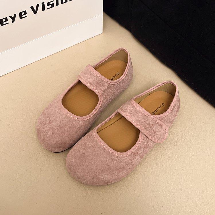 Mori retro yellow Boken shoes women's shoes 2025 spring new shallow soft-soled grandma shoes Doudou flat-soled single shoes