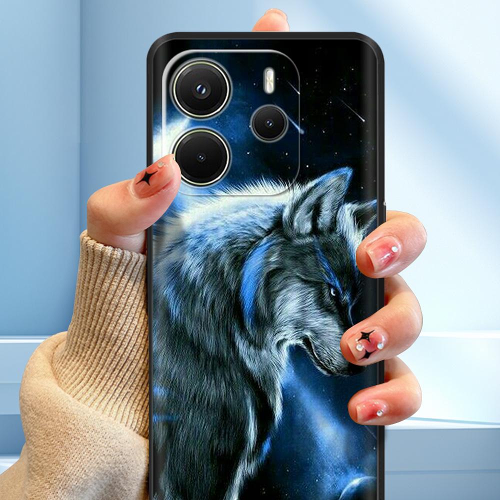 For Xiaomi Redmi Note 14 4G Case Luxury Painted Cover Black Silicone Phone Case For Redmi Note 14 Fundas note14 4G Soft Bumper