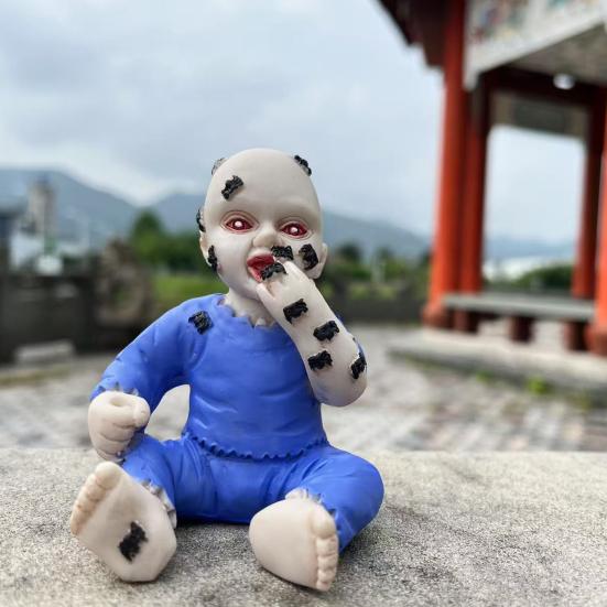 Halloween Ghost Baby Statue Creepy Zombie Baby Doll Figurine Sculpture Holiday Party Desktop Decoration Ornament
