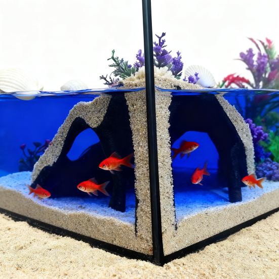 Rohová jeskyně do akvária Mangrovník Úkryt pro ryby pod štěrkem Jeskyně Dekorace do akvária Úkryt pro domácí mazlíčky pro ryby Krevety Sumce Sekavce Kuhli