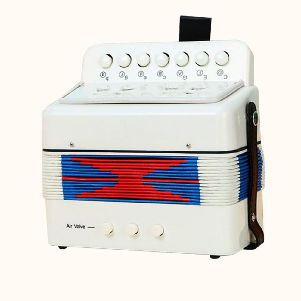 

7-Key 2-Bass Accordion – Small Music Toy for Kids & Beginners, Ideal for Early Education & Learning 1pcs белый