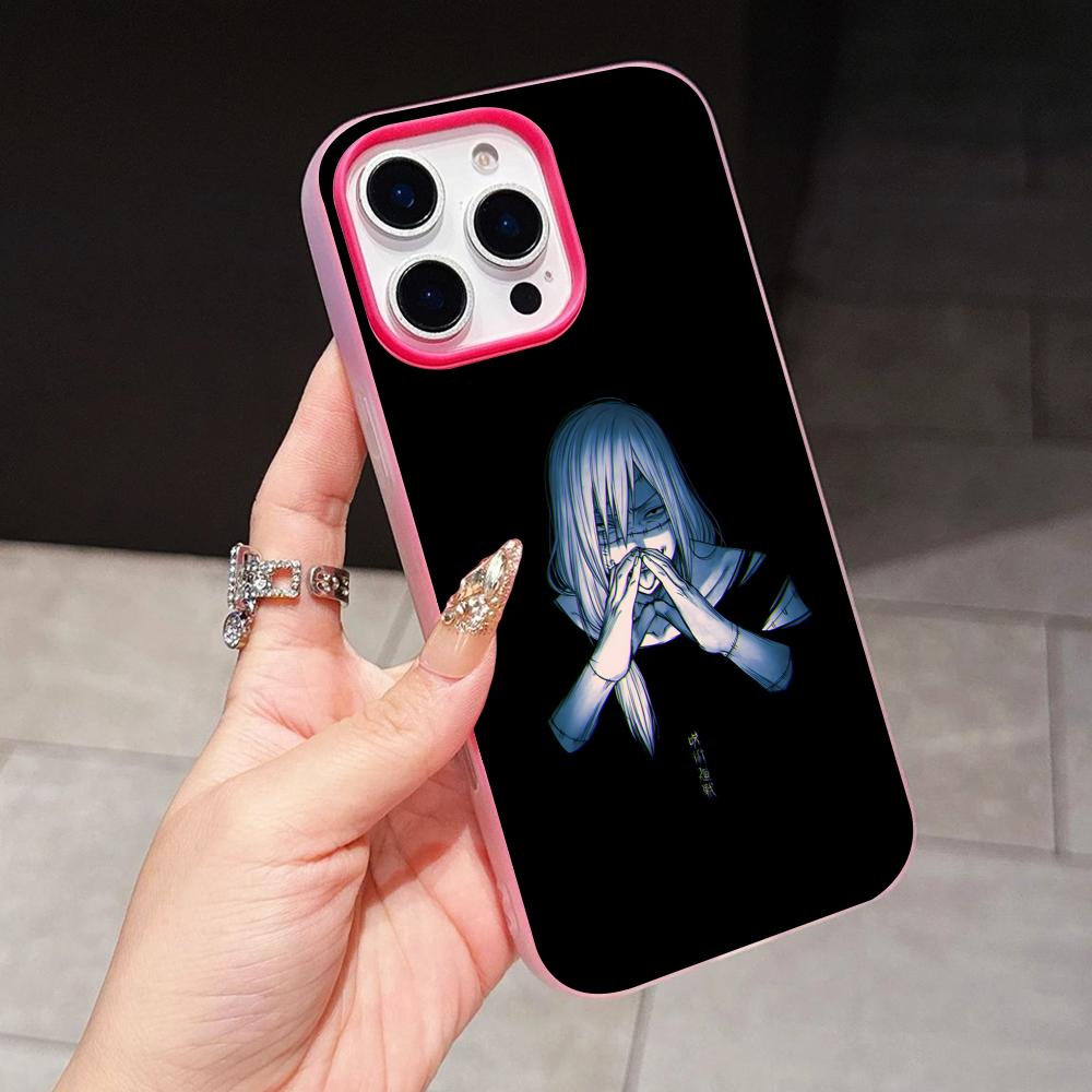JJK Mahito Phone Case for iPhone 17 16 15 14 13 12 11 Air Pro Max Plus Jelly Double layer Rose Red Cover