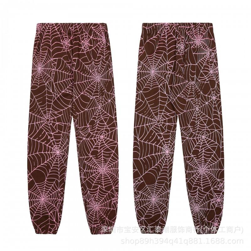 Sp5der All-Over Print Hooded Sweatshirt Jogger Set Unisex Streetwear Loose Fit Cotton Fleece