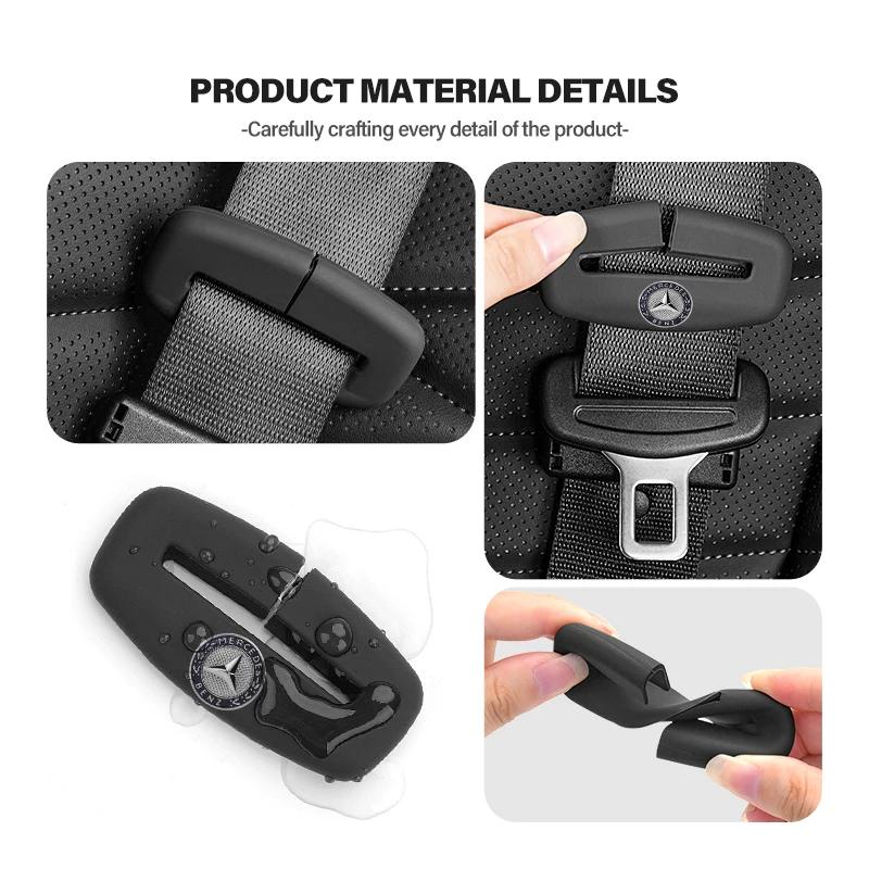GLC GLB Silicone Anti Scratch Car Seat Belt Clip Protector Buckle Lock Cover For Benz C180 C300 W124 W176 W177 C200 C260 GLC CL