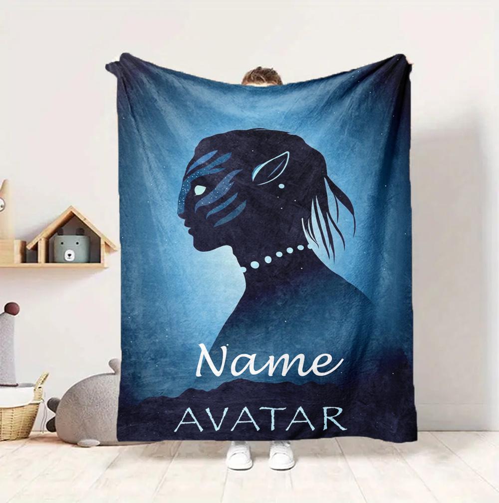 Custom Name Avatar World Flannel Blanket Throw Blanket Soft Warm Sofa Bed Decor Unique Gift