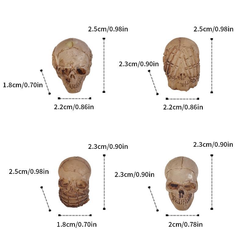 20Pcs Mini Skulls Small Skeleton Head Realistic Crafts Halloween Garden Bonsai Courtyard Flowerpot Decor