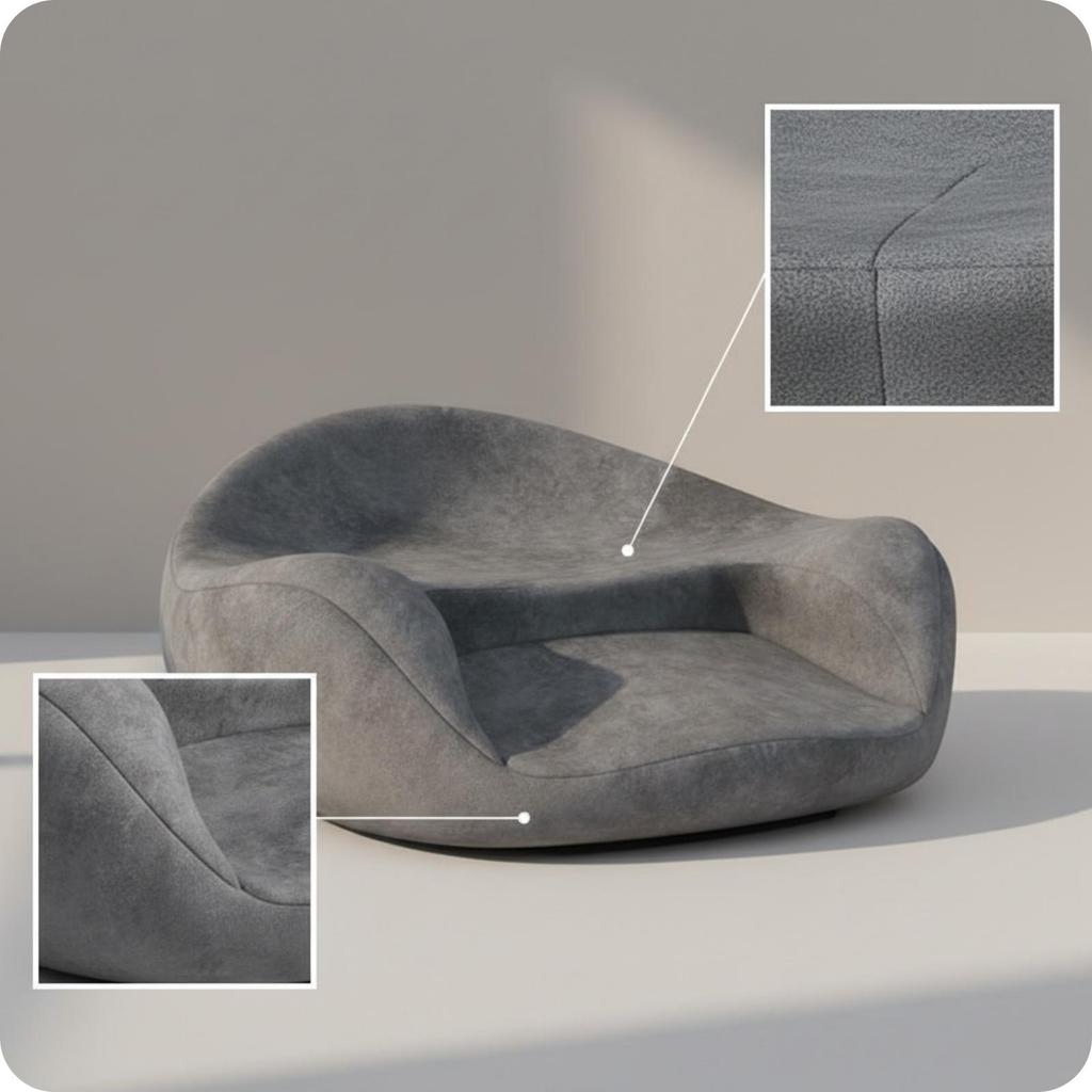 Padded Meditation Seat Memory Foam Cushion Soft Textile Gray