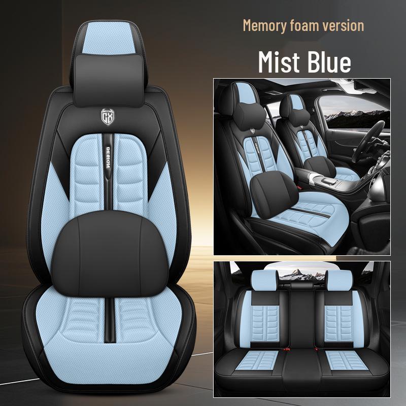 Universal All-Season Breathable Leather Car Seat Cover, Wear-Resistant, Full Surround, Fits Most Models