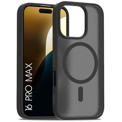 Protective Case for iPhone 16 Pro Max - BOOLING - Magnetic Ring - Silicone and PC - Black - Shockproof