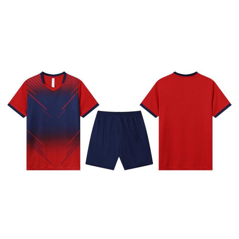 

Custom Quick-Dry Mesh Sports Set: Ice Silk Running Shorts & Short-Sleeve T-shirt for Football & School Competitions 2XL красный