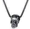 Stainless Steel Skull Pendant Necklace for Men Durable Metal Chain Link Jewelry Gothic Style Accessories for Casual and Everyday Wear