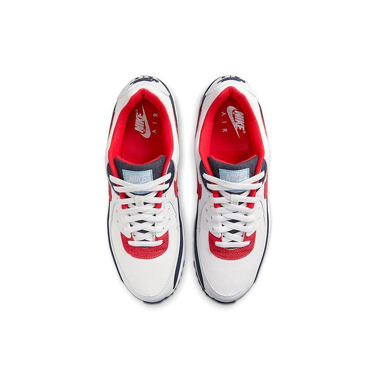 Nike Air Max 90 USA Denim Men Sneakers White Chile-Red Midnight-Navy DJ5170-100