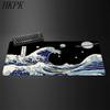 XXL Xcm Black and White Giant Wave Keyboard Game Anime Mouse Pad Nonslip Rubber Art Computer Desk Mat Carpet With Lockedge