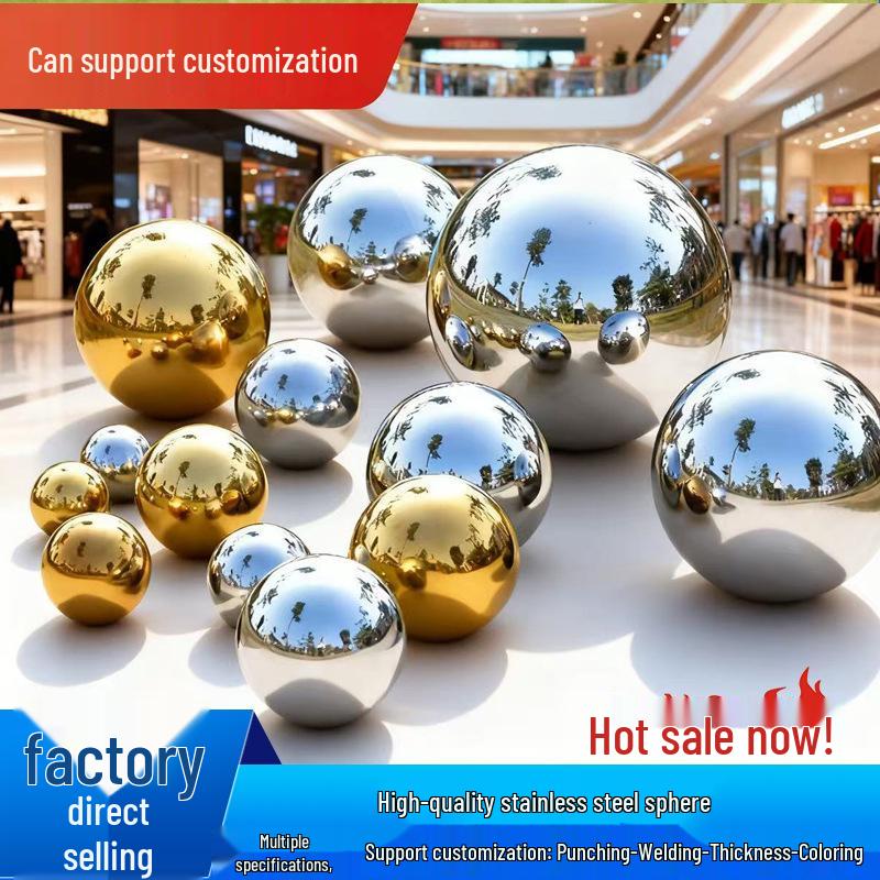 Large Mirror Polished Stainless Steel Hollow Ball for Shopping Mall or Courtyard Decoration