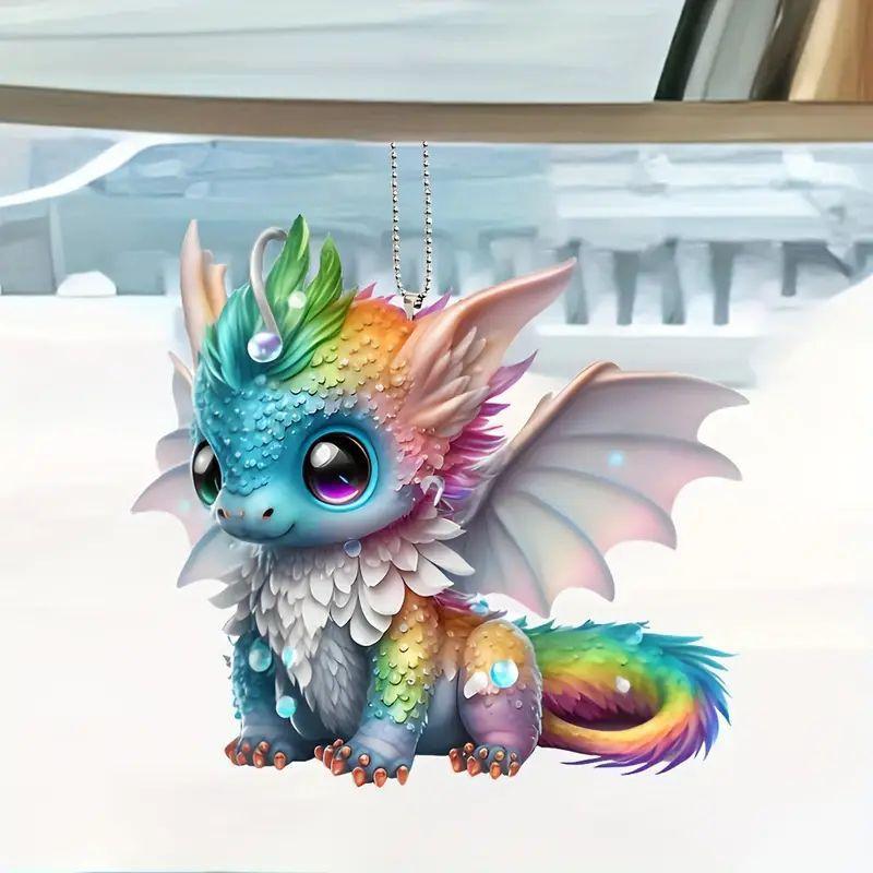 Acrylic Material Flat 2D Car Pendant, Backpack Accessories, Home Decoration Pendant Keychain