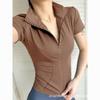 Casual Fitted Cropped T-shirt Jacket Women’s Short-sleeved Fitness Top Quick-drying Breathable Slimming Figure-hugging Cycling Jersey