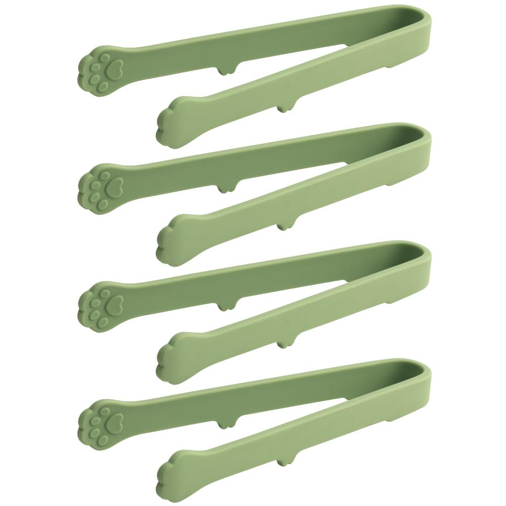 4Pcs/Set Creative Silicone Mini Snack Food Tongs Non-slip Handles BBQ Bread Ice Cube Fruits Clip Kitchen Accessories