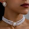 Women's Imitation Pearl Necklace Bridal Wedding Dress Wedding Jewelry Set Girls Birthday Party Gift