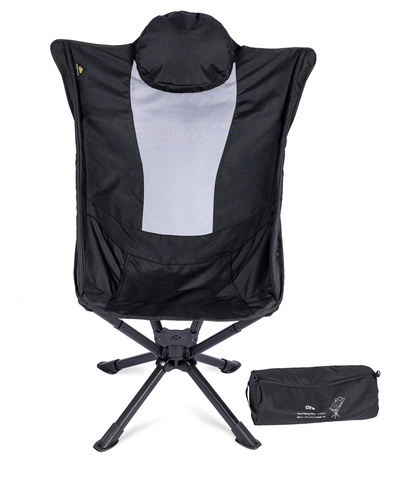

iClimb Camping Swivel Swivel Reclining Integrated Frame and Easy Storage Bag Lightweight 120kg Weight Capacity High-Back Chair, 360-Degree Chair, чёрный