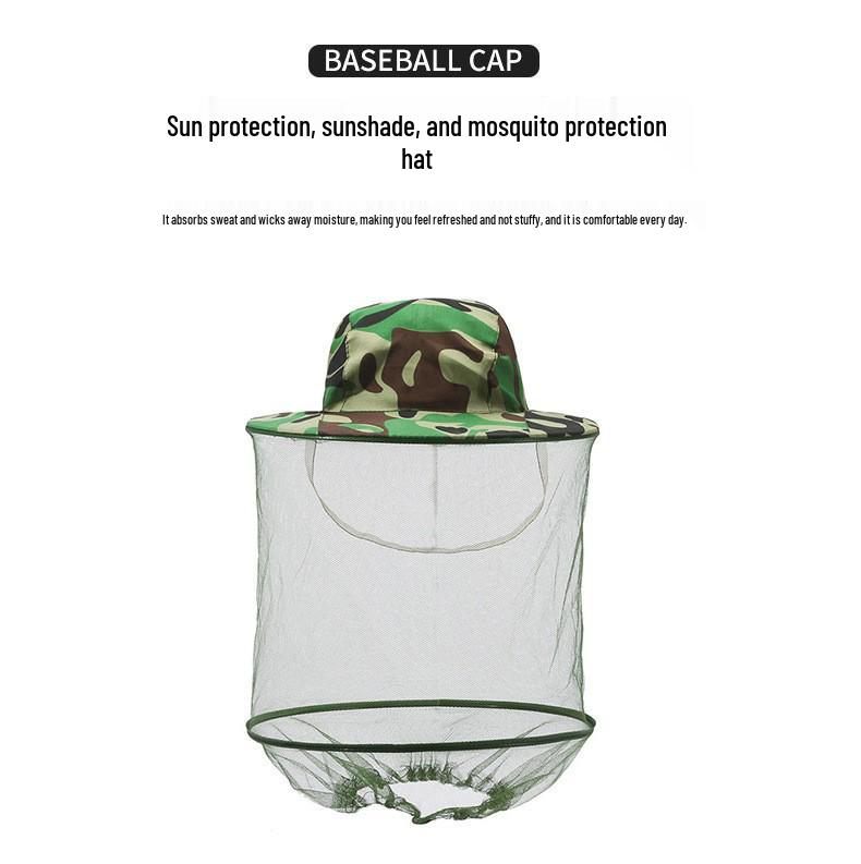

Unisex Outdoor Fishing Hat with Insect Repellent Net, Sun Protection, and Bee Protection Shield Floral Camo