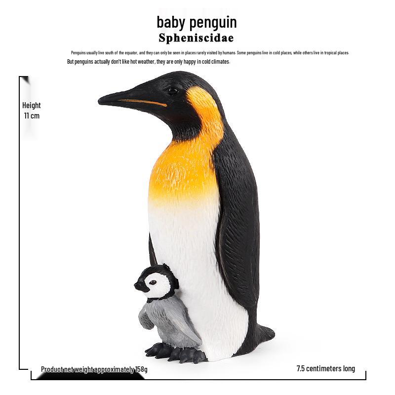 Emperor Penguin Marine Animal Model Toy Set for Kids