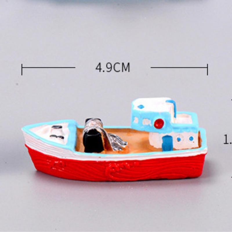 Mediterranean Fishing Boat Mediterranean Style Boat Micro Landscape DIY Resin Craft Boat Ornaments Pirate Ship
