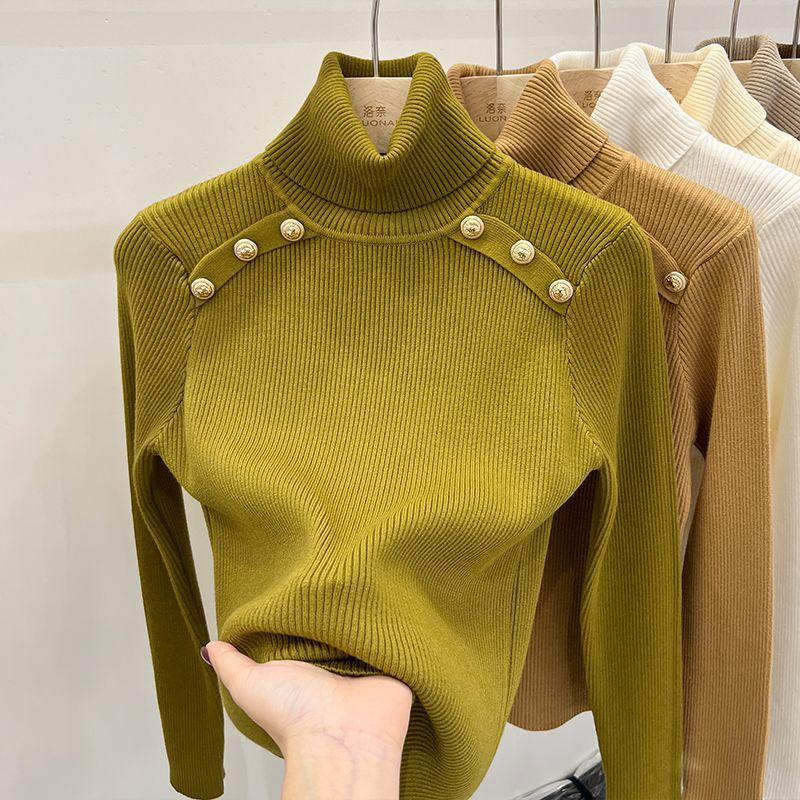 Autumn and Winter Cashmere Sweater Women's Turtleneck Long Sleeved Knit Pullover Slim Cashmere Sweater