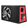 Subwoofer Basspaket, 305mm, 245W RMS, Komplettes Auto-Audio Subwoofer- und Verstärkerpaket, mit bestücktem Gehäuse, integriertem Verstärker und Verkabelungsset, Schlank