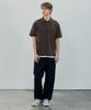 BASIC HOUSE Uni Semi-Overfit Pique Polo Shirt Brown Lyts3104
