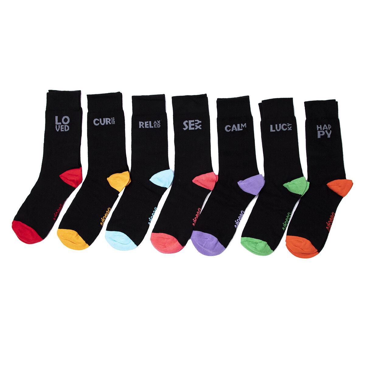 

Biggdesign Mens Socks Set, Cotton Dress Socks and Casual Crew Socks For Men, Ankle Cool Socks for Troursers with 7 Different Colors