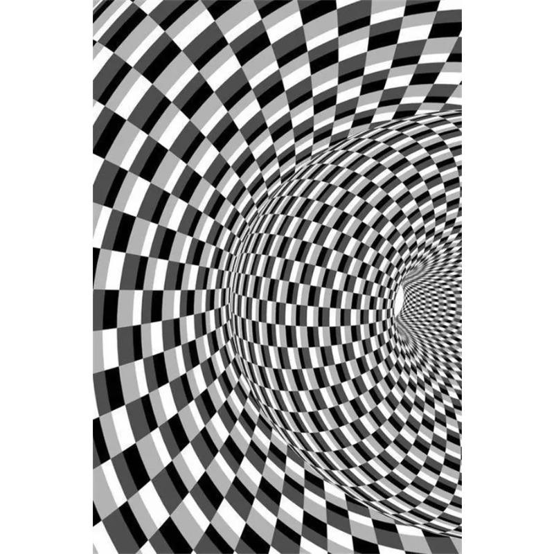 Stampe Poster con Illusioni Ottiche Astratte Per Soggiorno Decorazioni per la Casa Bianco e Nero Trippy Psichedelico Pittura su Tela Arte da Parete