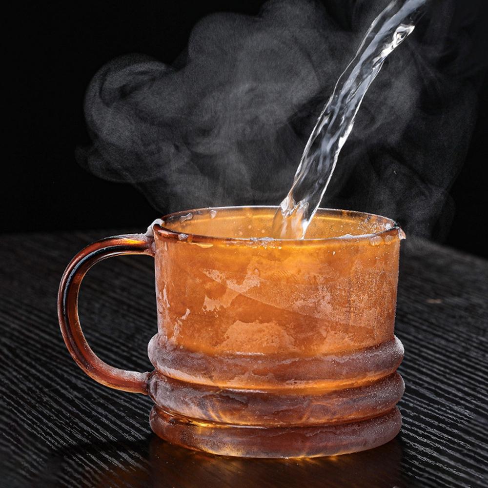 300ml Double Bottom Glass Mugs Drinking Tumbler Color Glass Cup Coffee Juice Tea Wine Water Cup With Handle Home Drinkware