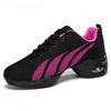 Women Fashion Dancing Shoes Breathable Mesh Jazz Shoes Air-cushion Square Dancing Shoes Ladies Elastic Walking Footwear