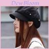 Octagonal Hat For Women With Bowknot And Artificial Pearl Embellishments Suitable For Autumn Winter Fashion Accessories