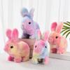 Electric Jumping Plush Rabbit Toy Hopping Ears Nose Moving Bunny Plushie Toddlers Boys Girls Interactive Simulation Stuffed Animal Toy with Sound