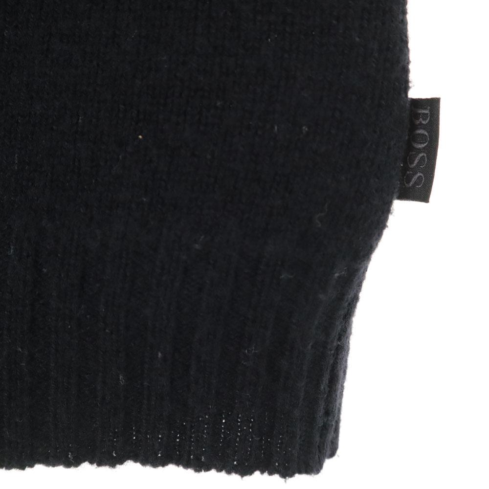 BOSS 100% Wolle Langarm Schalkragen Strickjacke M schwarz Herren Gebraucht