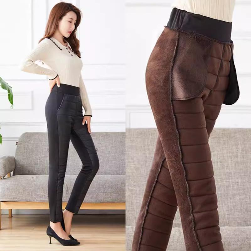Plus Velvet Thick Cotton Trousers, Leggings, Outer Wear, Autumn and Winter Warm Down Cotton Trousers, Women's Middle-aged and Elderly Warm Pants
